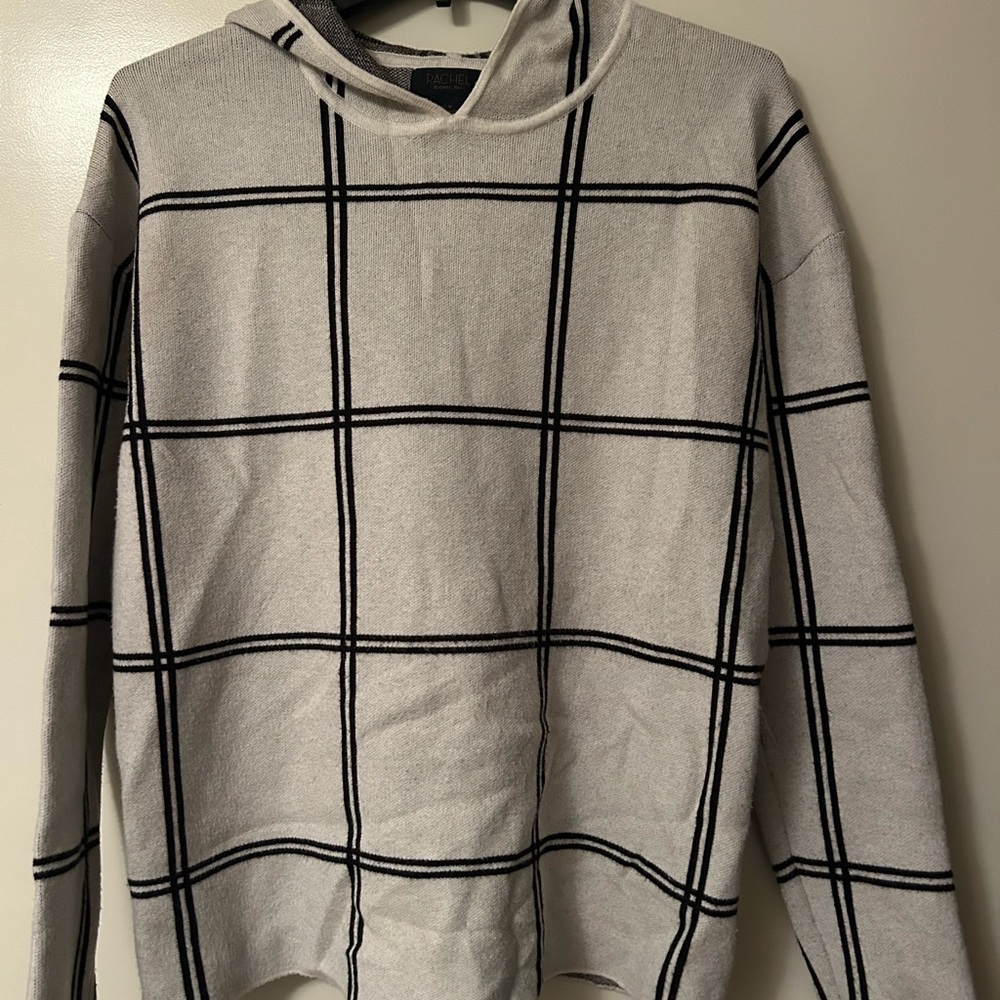 Rachel Black and Gray Checkered Women's Sweater